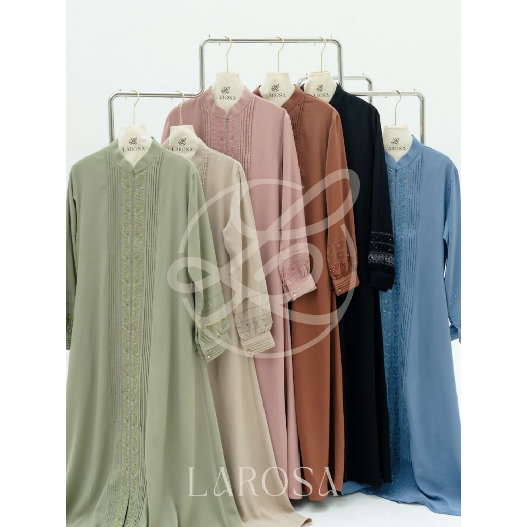 SET GAMIS LAROSA BORDIR SET HIJAB /  DRESS +  HIJAB LAROSA  /  GAMIS ABAYA BORDIR by LAROSA BUSANA M