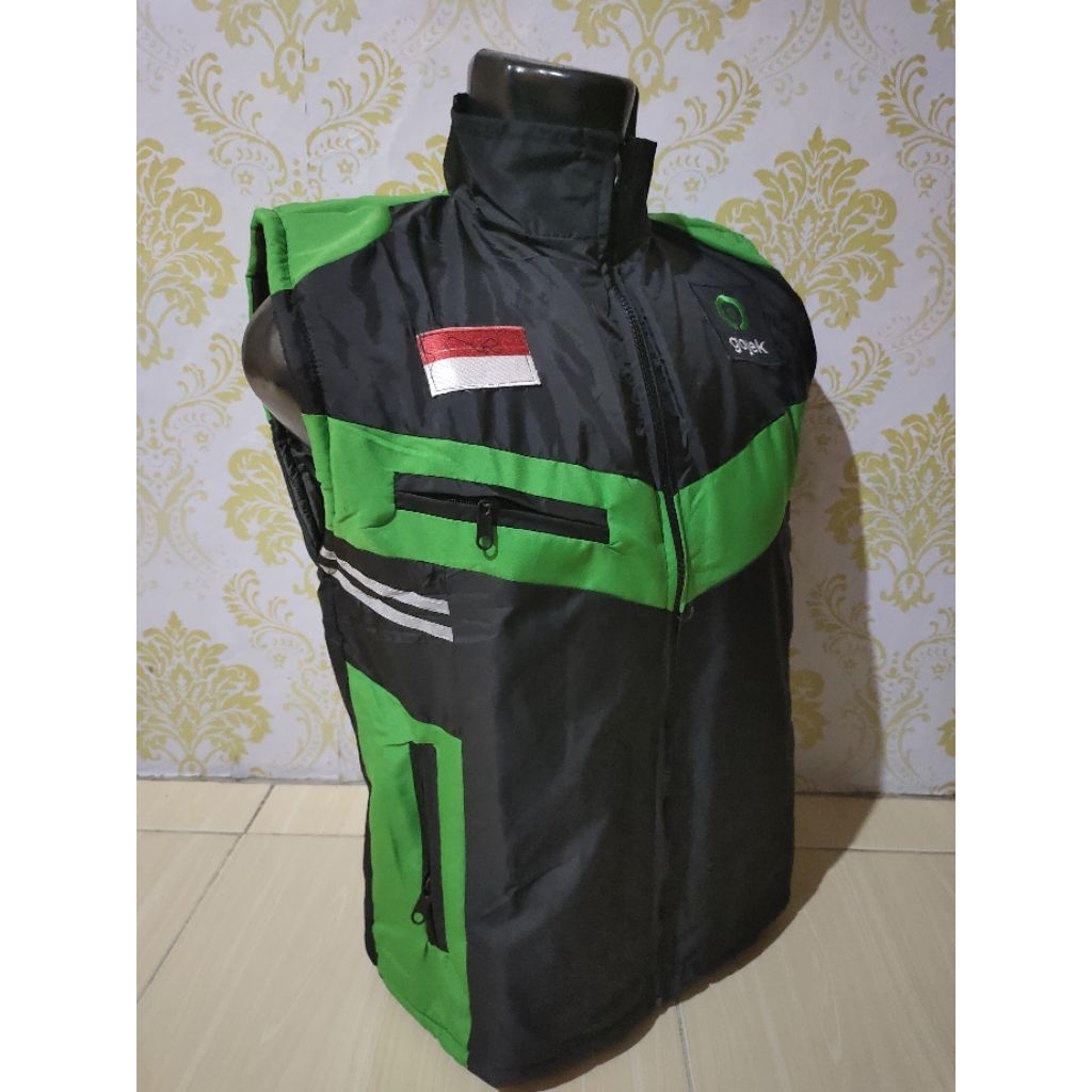 PROMO MURAH Rompi Driver Go-Jek - Rompi Driver GRB - Rompi Polos Hitam Hijau 100% Realpict
