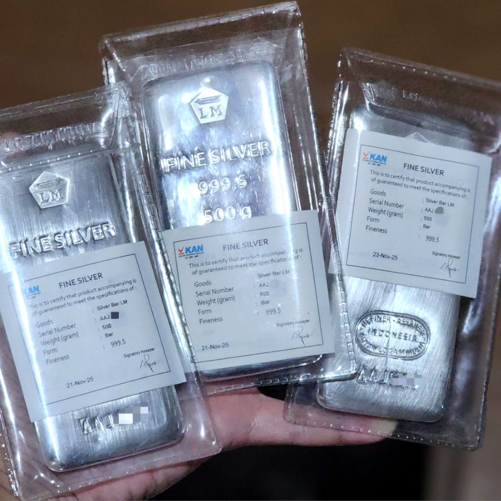 AntamPerak Logam Mulia Fine Silver Batangan 999,5 - 500 gram 500gr