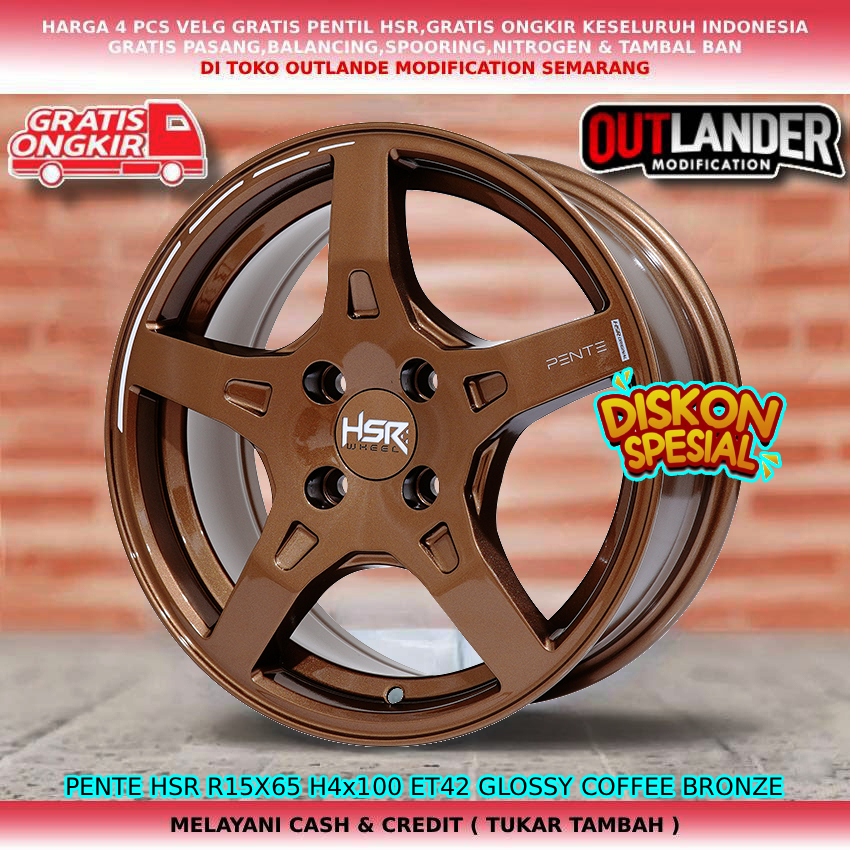 Velg racing untuk mobil Ciaz| Baleno| Esteem| Ignis| Karimun| Estilo| dll velg hsr pente R15