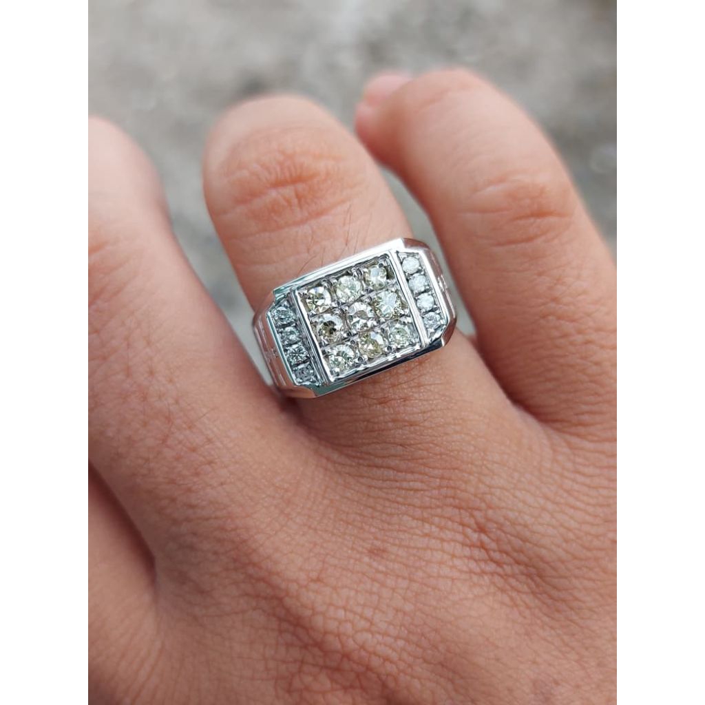 Men’s luxury diamond ring berlian banjar 0.52ct x berlian eropah 0.18ct