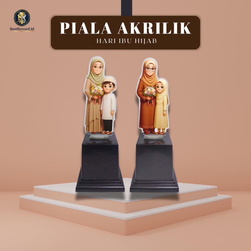 HADIAH TERBAIK Piala Akrilik Custom Hari Ibu / Hari Guru | Souvenir Ibu & Anak / Guru & Murid | Trop