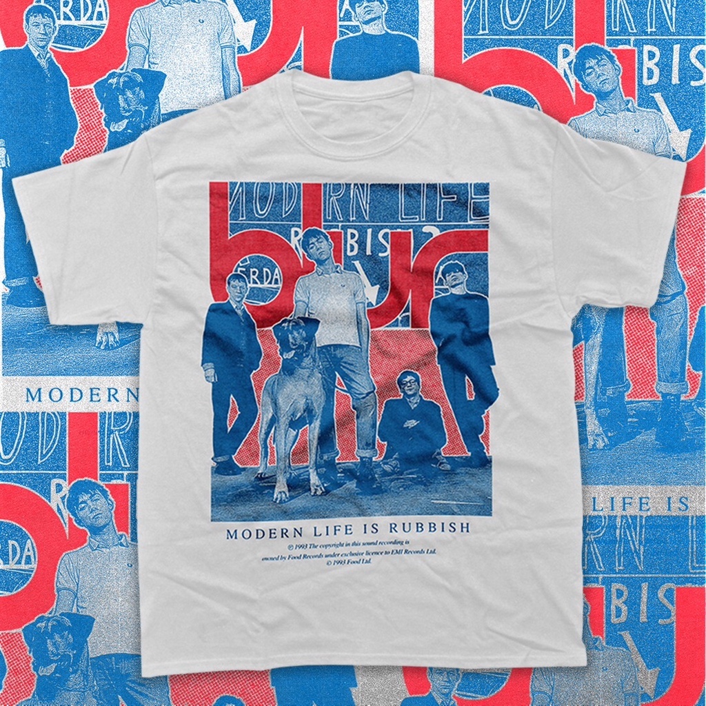 Heart And Soul | Blur Modern Life Is Rubbish White Tshirt Band