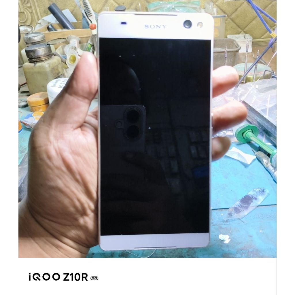 lcd+frame sony c5 ultra original copotan normal mulus