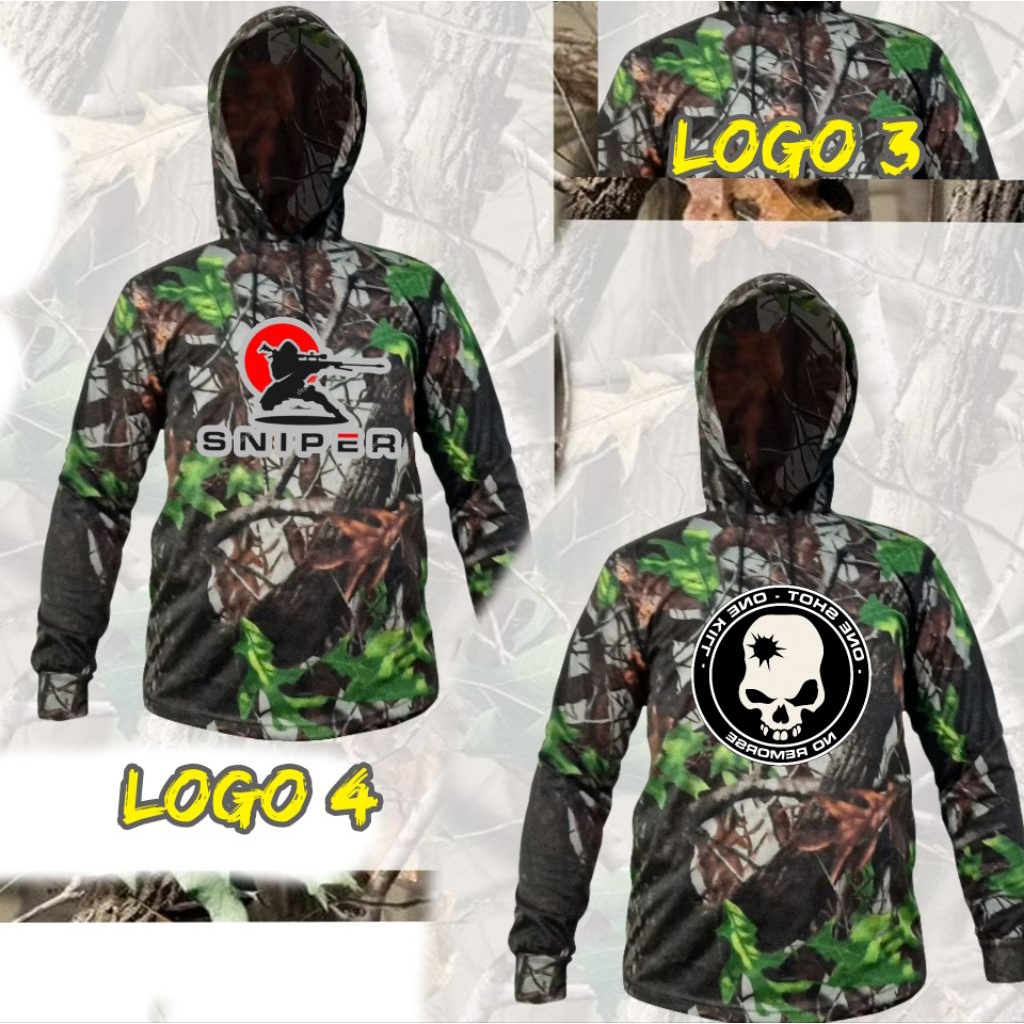Kaos Hoodie Camo Hunting Perbakin Logo Sniper