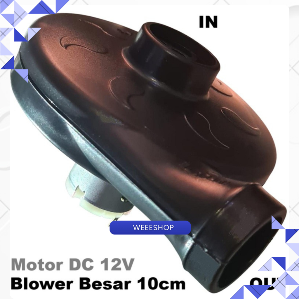 Blower BBQ 12V / Pompa Angin Keong Turbo Fan Air Flow – Kipas Peniup Api Grill, Barbeque, Solder, SM
