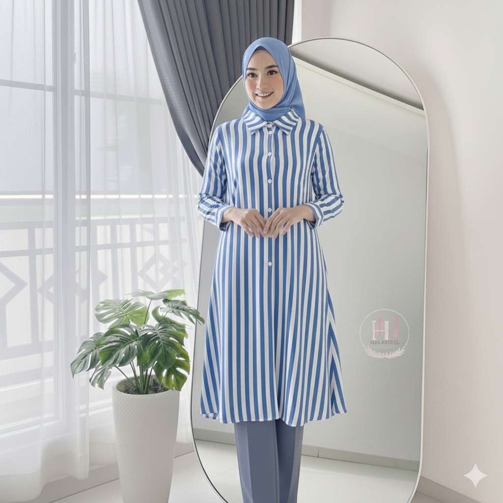 MODIS 96 Baju Tunik Wanita Muslim Katun Poly Rayon Premium Lengan Manset