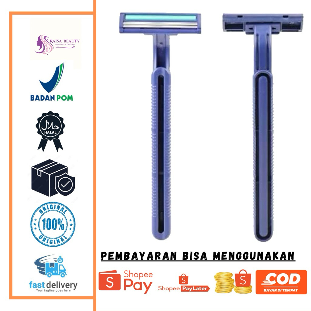 Cukur/Pisau Cukur/Cukuran Kumis 3 Mata - Biru