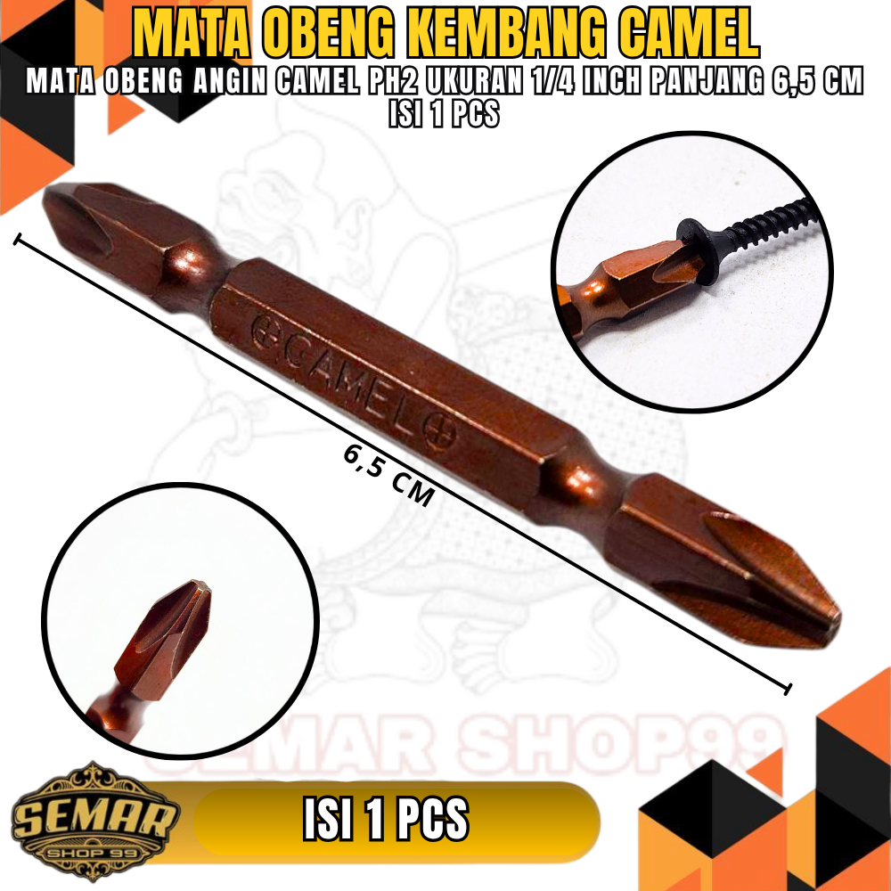 1PCS Mata Obeng Plus CAMEL PH2 Magnetik Presisi / Mata Obeng Angin Ph2 1/4" Anti Slip ORIGINAL CAMEL