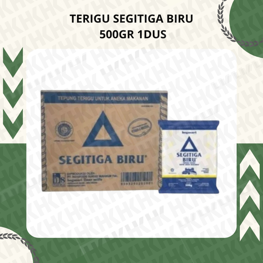 Terigu Kemasan Segitiga Biru 500 gr (1 Dus)