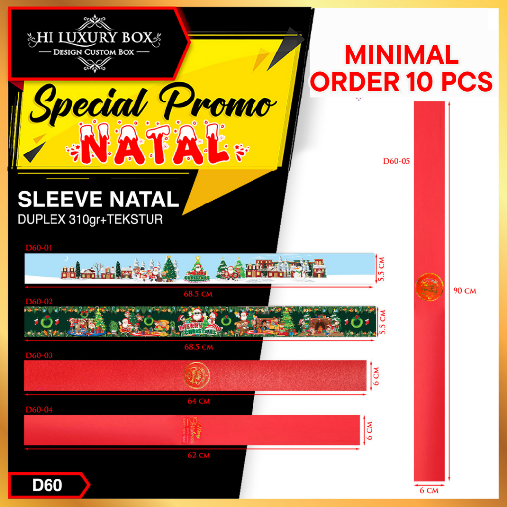 Sleeve Merry Christmas|Sleeve Natal|Paper Belt Natal|Paper Belt | D60