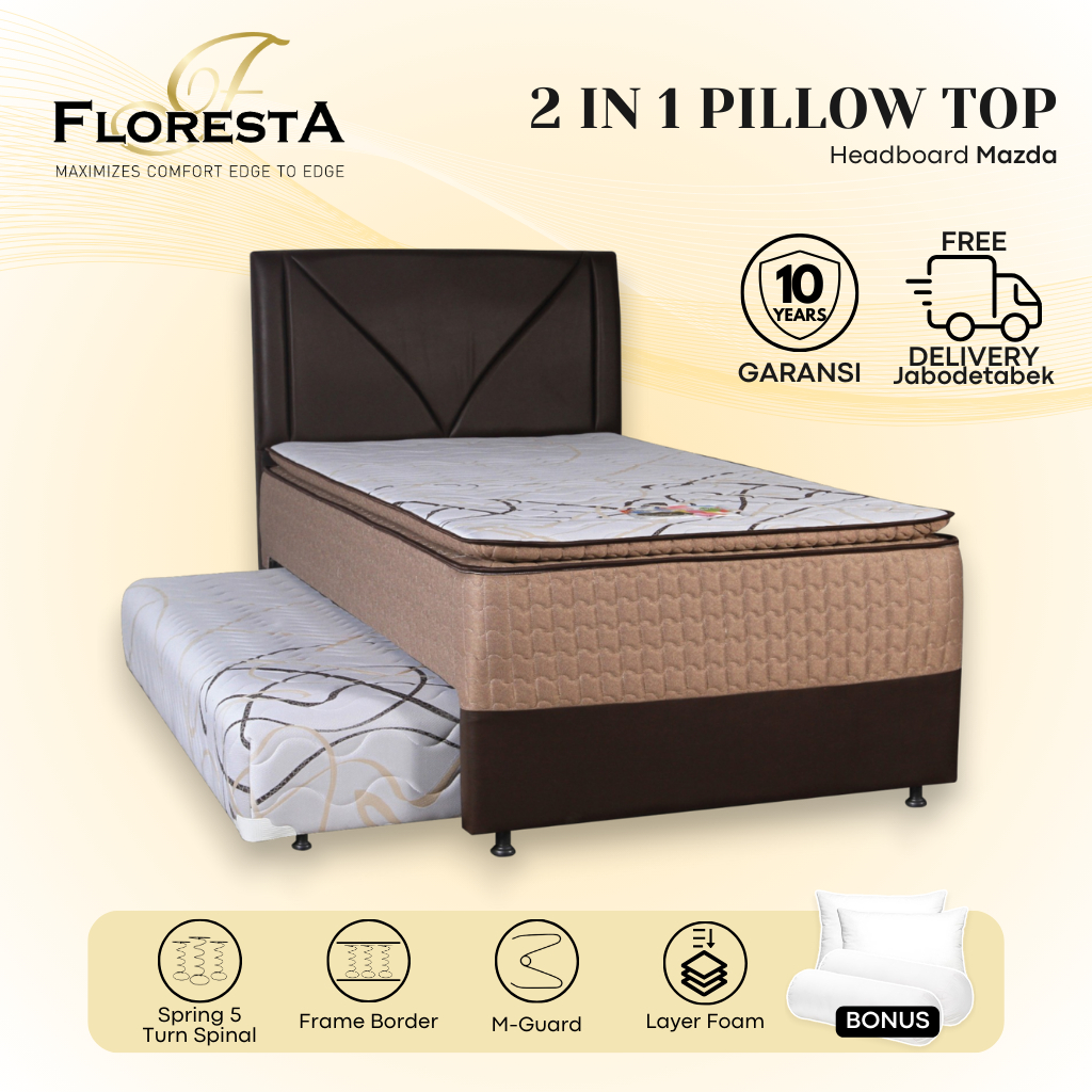 Kasur Springbed Sorong Floresta 2 In 1 Pillow Top