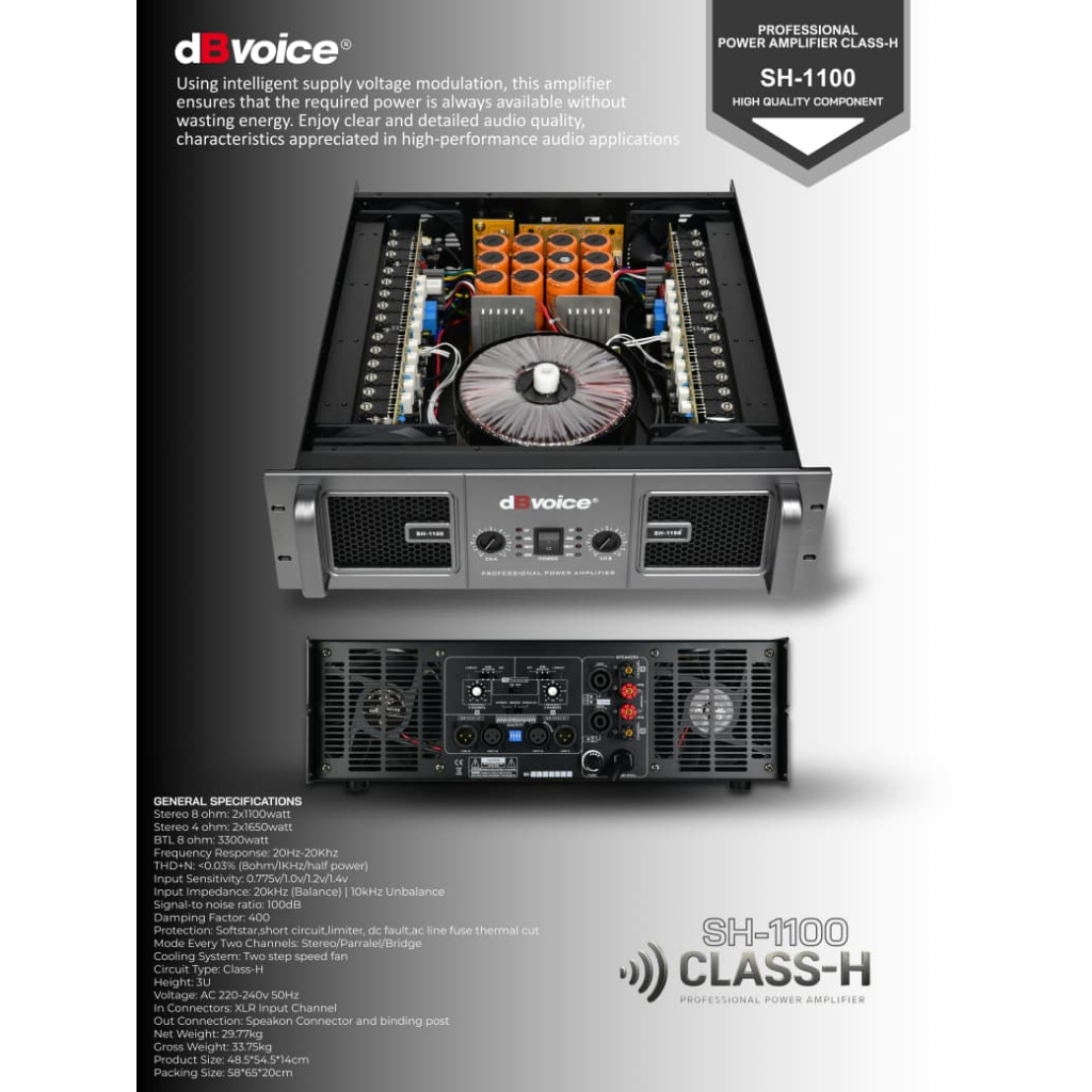 SH1100 POWER AMPLIFIER CLASS H DBVOICE ORIGINAL / POWER AMPLIFIER CLASS H