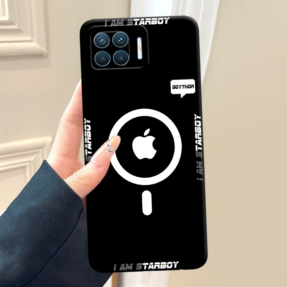 Premium Casing Hp Untuk OPPO RENO 4F Desain MAGSAFE RING IPHONE - Case Silikon Softcase Trendi untuk