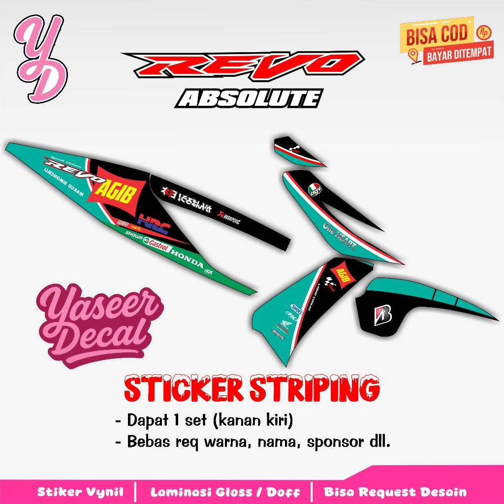 Striping Revo Absolute - Sticker Striping Variasi Lis Revo Absolute - Striping Hologram Revo Absolut