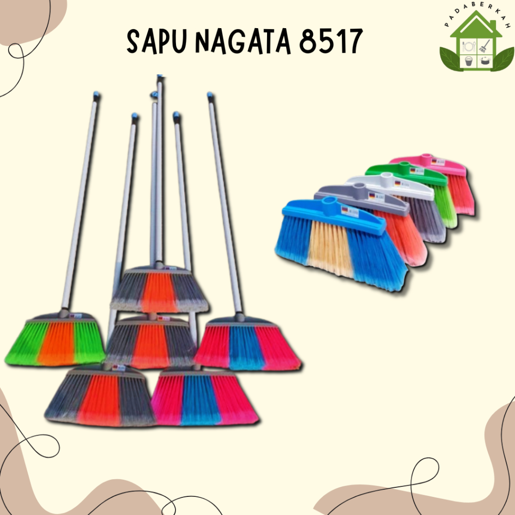 Sapu Nilon Plastik Sapu Nagata Warna Warni Sapu Nagata 8517 / Sapu Nilon Nagata / Sapu Plastik