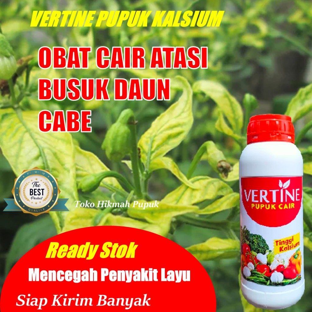 Vertine Cals Kalsium 500 ml TERLARIS Obat bulai virus kuning busuk daun cabe, cabe rawit manjur pupu