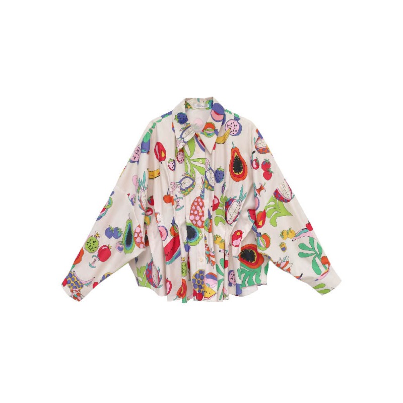 Nadjani Hikaru x JFW 2025 Kemeja Atasan Wanita Motif Bahan Katun Toyobo