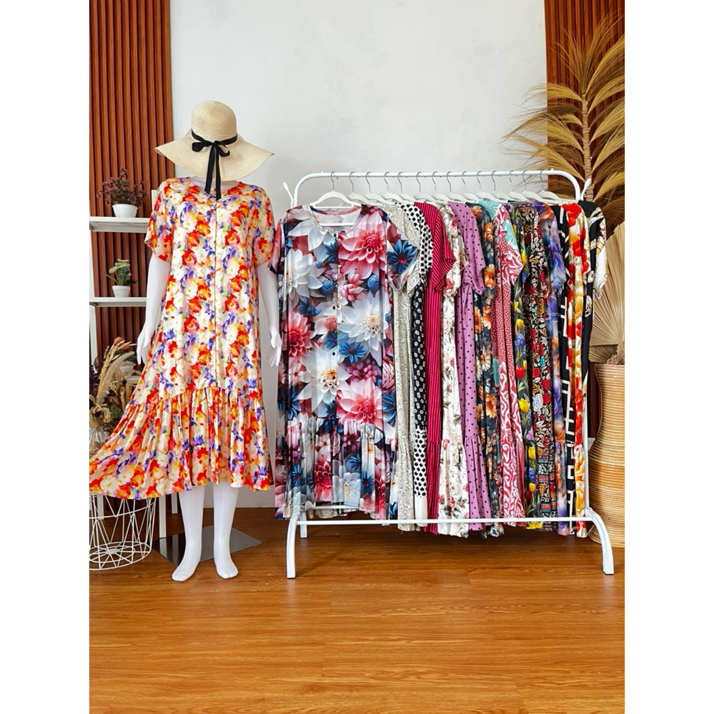 Homedress / Daster Belva / LD 110 cm Fit S to XL