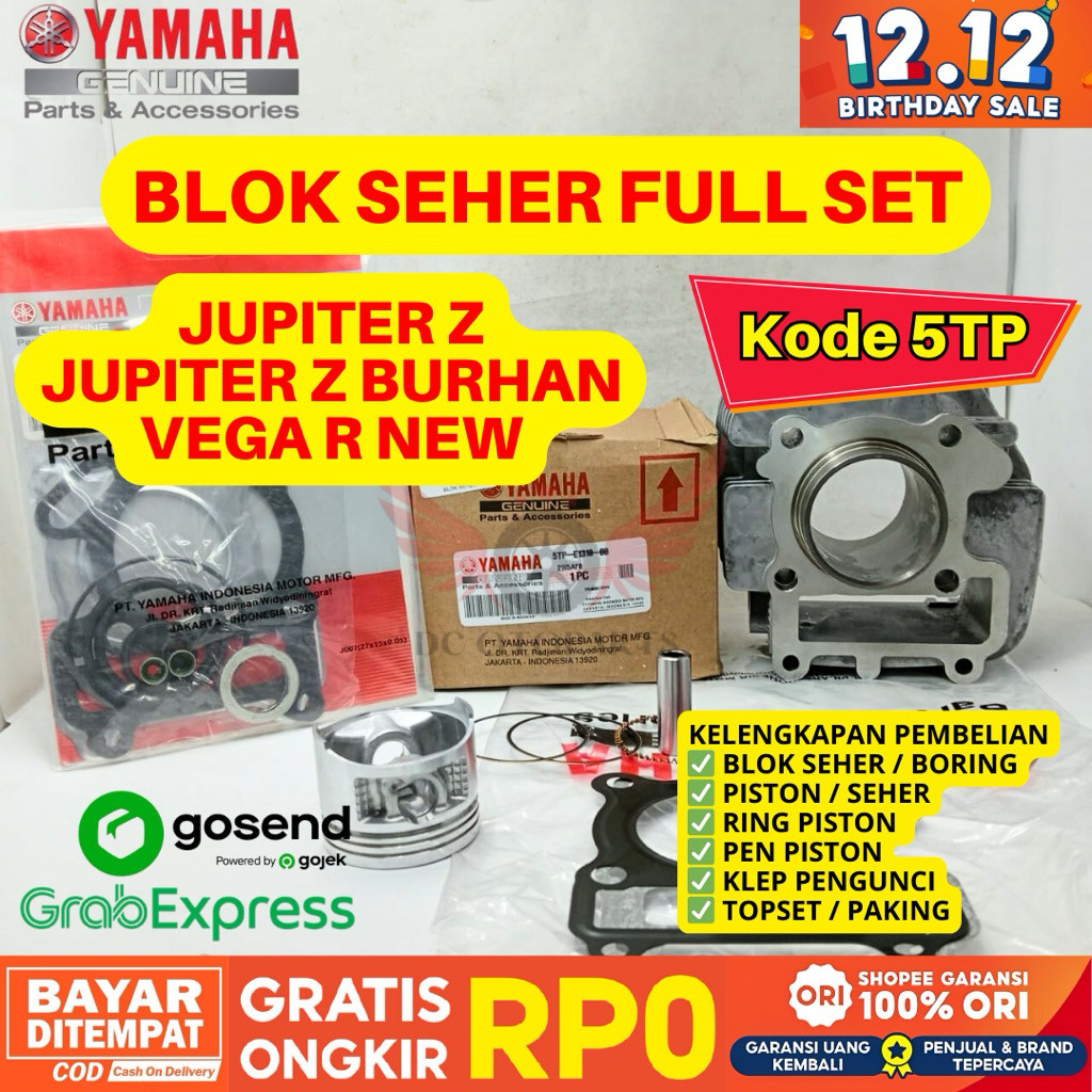 5TP BLOK SEHER FULL SET JUPITER Z ORIGINAL YAMAHA GENUINE PARTS, PAKET BLOK SEHER JUPITER, BLOK SEHE