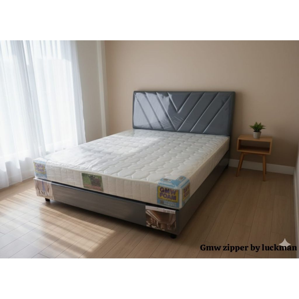 ukuran 90x200 set divan lxd dan gmw foam banteng zipper