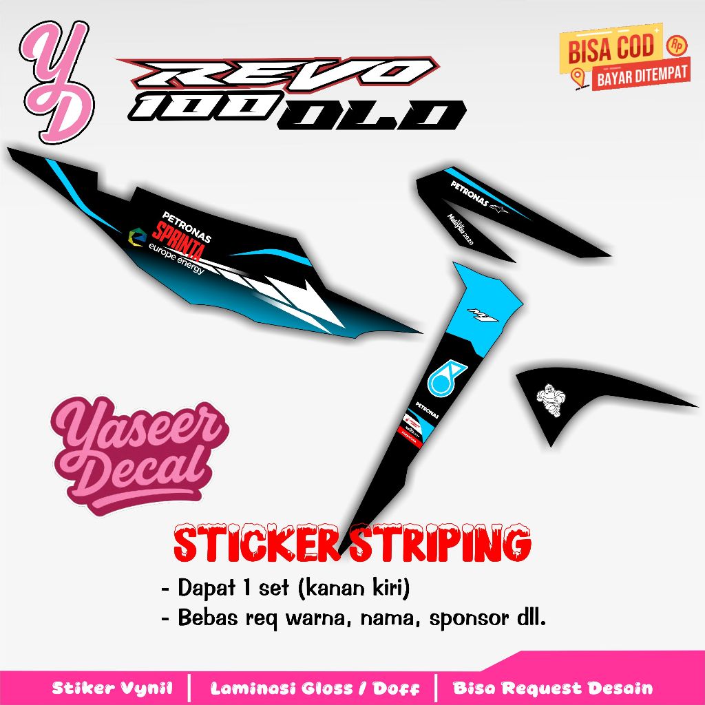 Striping Revo Lama - Sticker Striping Variasi Lis Revo Lama - Striping Hologram Revo Lama - Petronas
