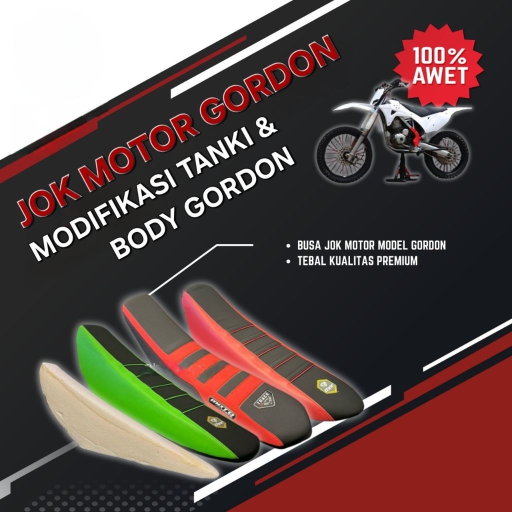 Jok trail gordon modifikasi tanki dan body Jok trail gordon asli model busa tebal tinggi rata tanki