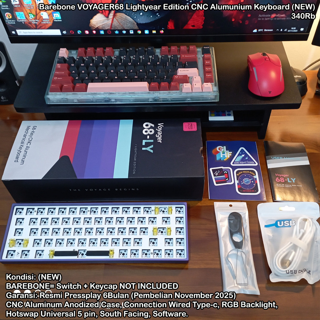 Barebone VOYAGER68 Lightyear Edition CNC Alumunium Keyboard (NEW)