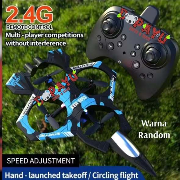 DOPAYU Mainan Miniatur Pesawat Tempur Drone RC FIGHTER PLANE