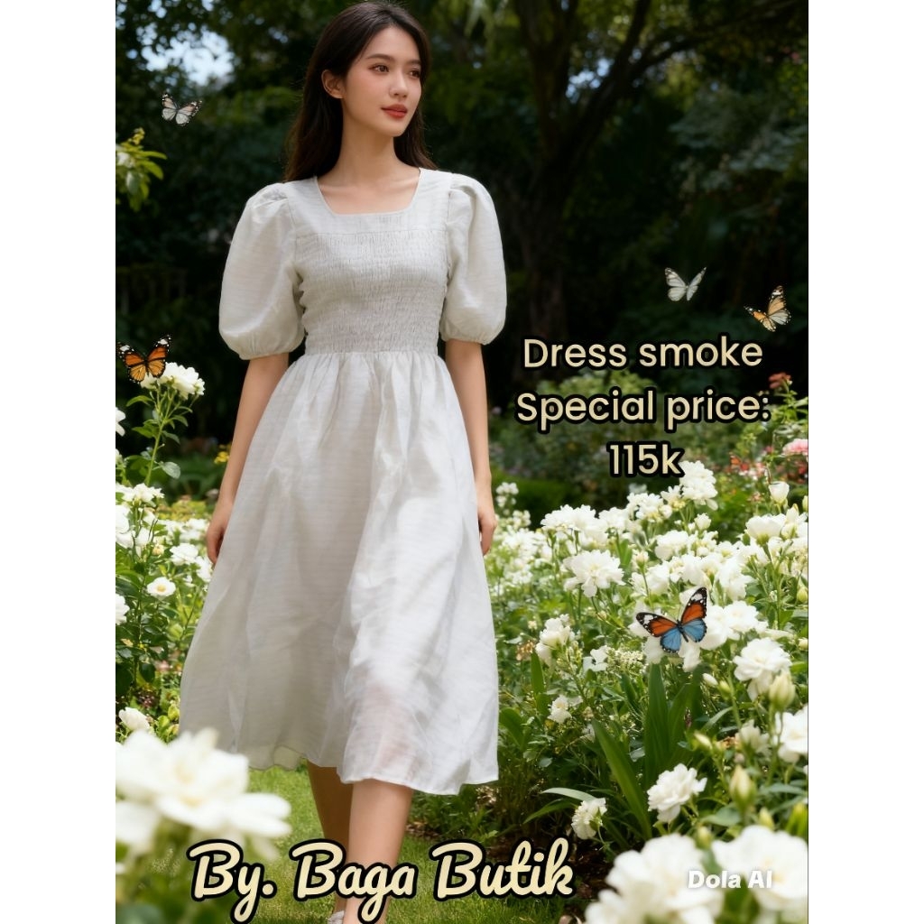 Dress Natal wanita model smoke