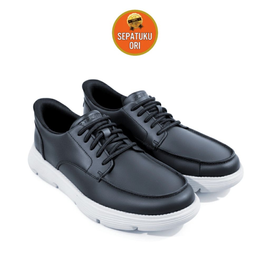 SEPATU PRIA SKECHERS SLIP-INS GARZA BROCK BLACK MEN'S SLIP ON BLACK NEW BNIB