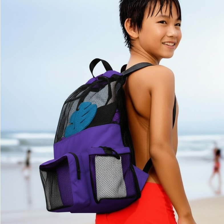 Tas Serut Ransel Jaring Renang Anak Dry Bag NEW PURPLE warna Ungu