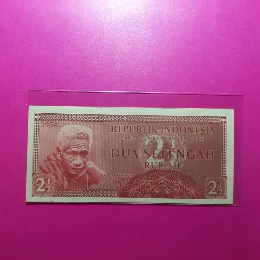 uang kuno 2.5 rupiah suku bangsa 1954