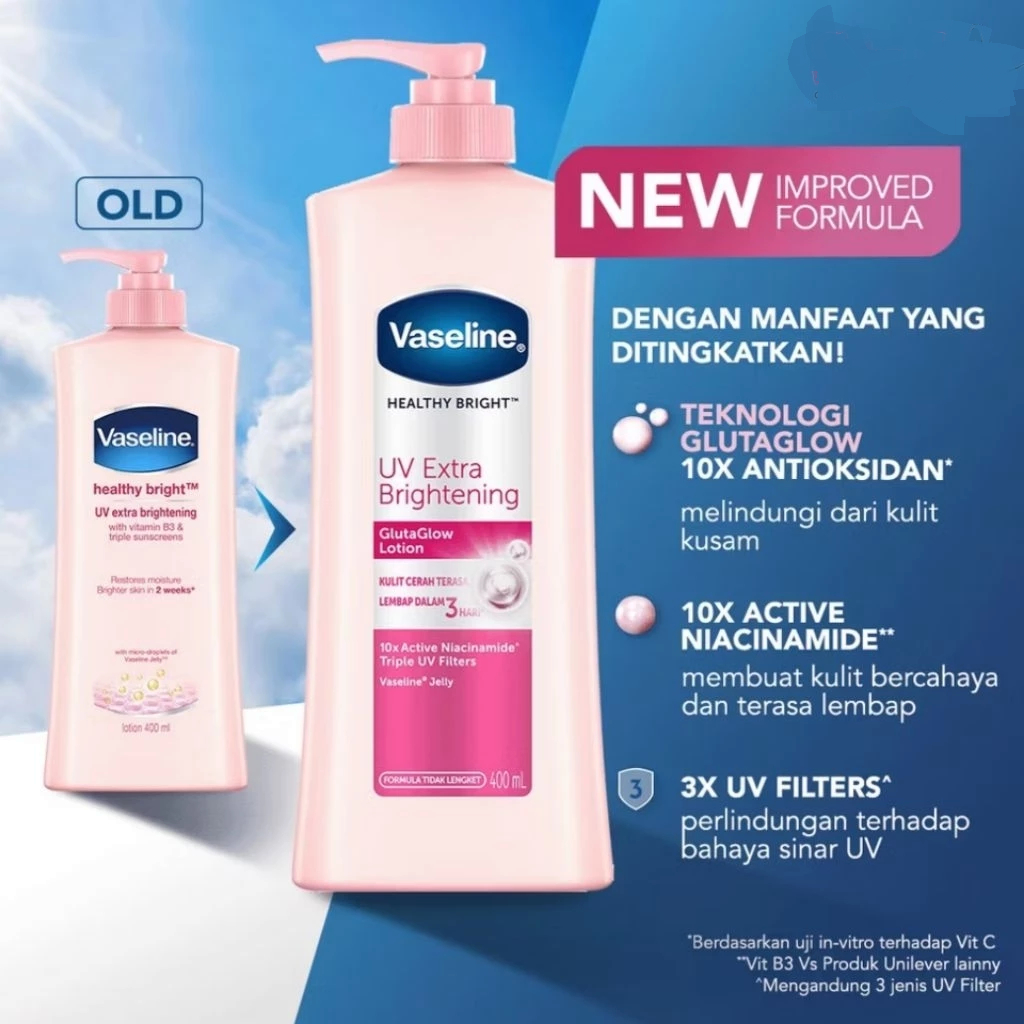 hand body lotion vaseline UV brightening extra 400 ml jumbo vaseline handbody lotion