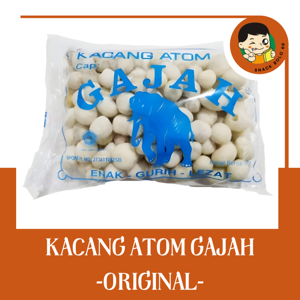 Kacang Atom Cap Gajah Original 120 Gram | Kacang Atom