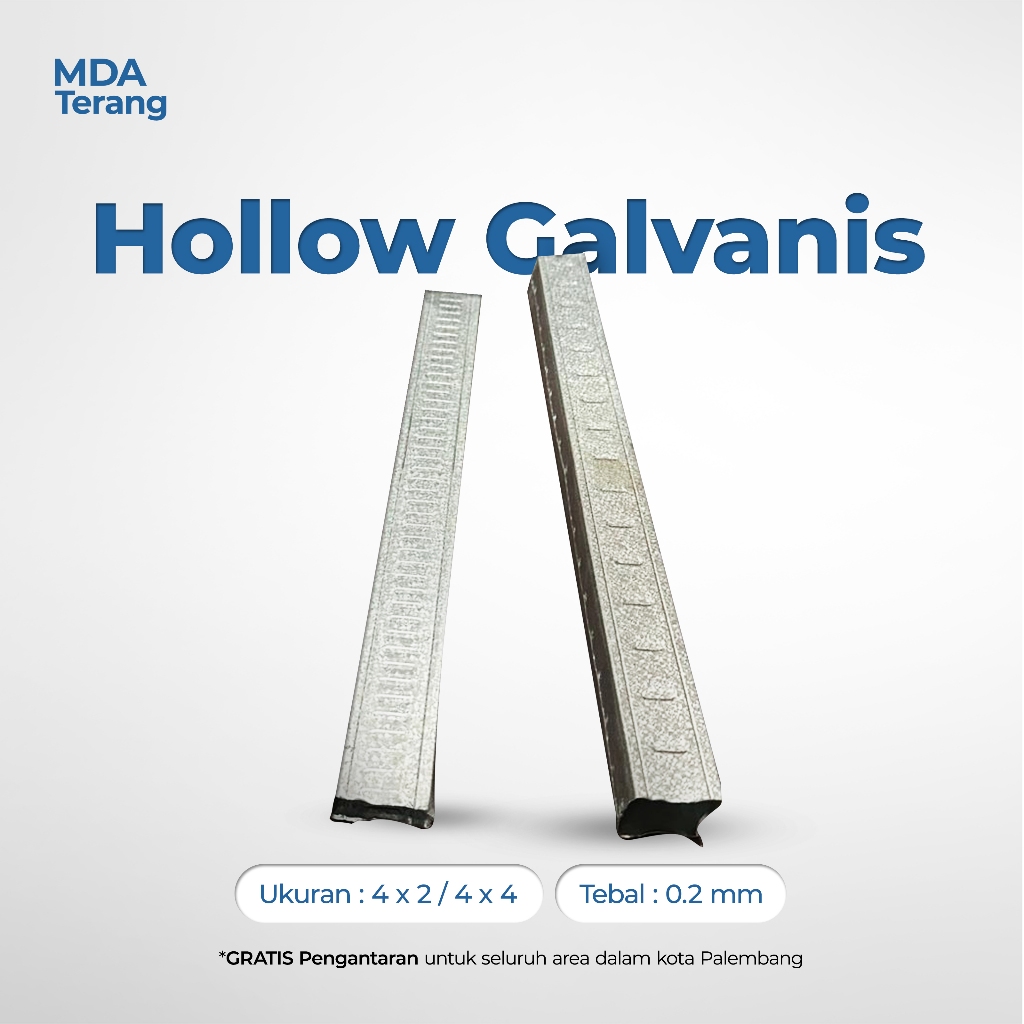 (PALEMBANG ONLY) Hollow Galvanis Lipat 4x2 & 4x4 – Tebal 0.2mm | Rangka Plafon & Partisi