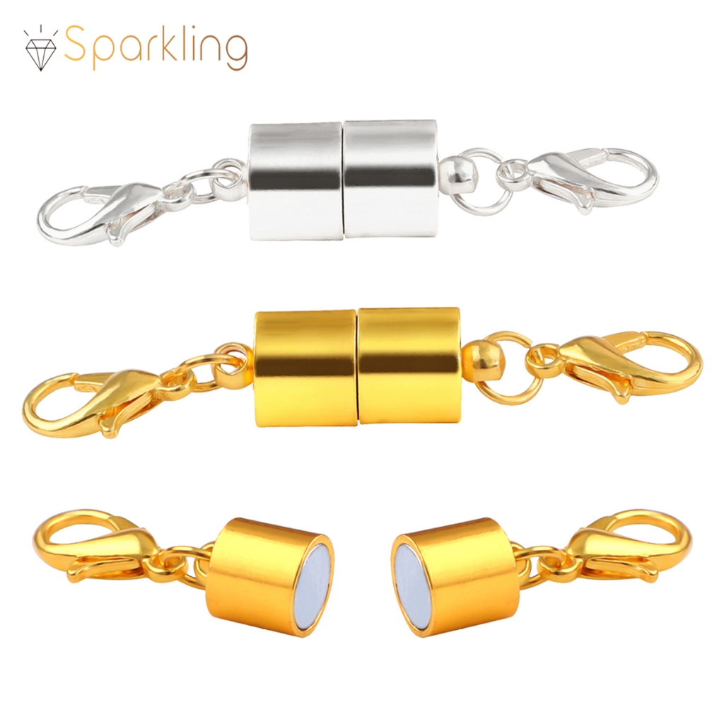 [5PCS] Konektor Magnet Paduan Logam dengan Kait Lobster untuk Gelang Kulit & Kalung - Supplies Perhi