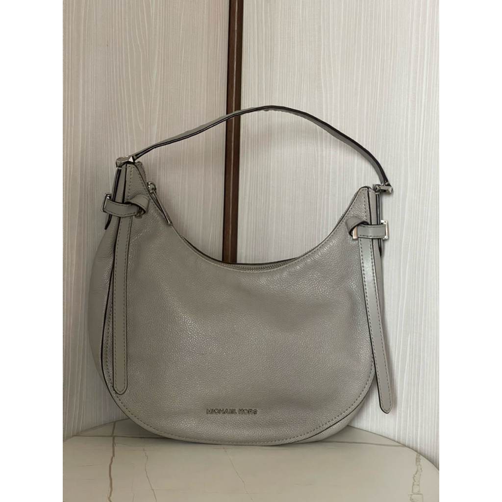 Grey Crescent Shoulder Bag