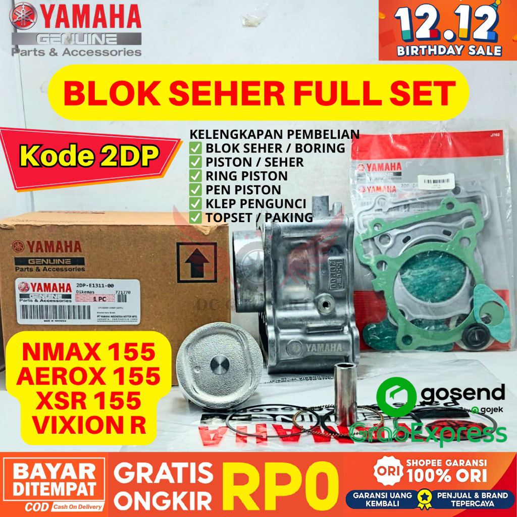 2DP BLOK SEHER FULL SET NMAX 155 ORIGINAL YAMAHA GENUINE PARTS, PAKET BLOK SEHER AEROX 155, BLOK SEH