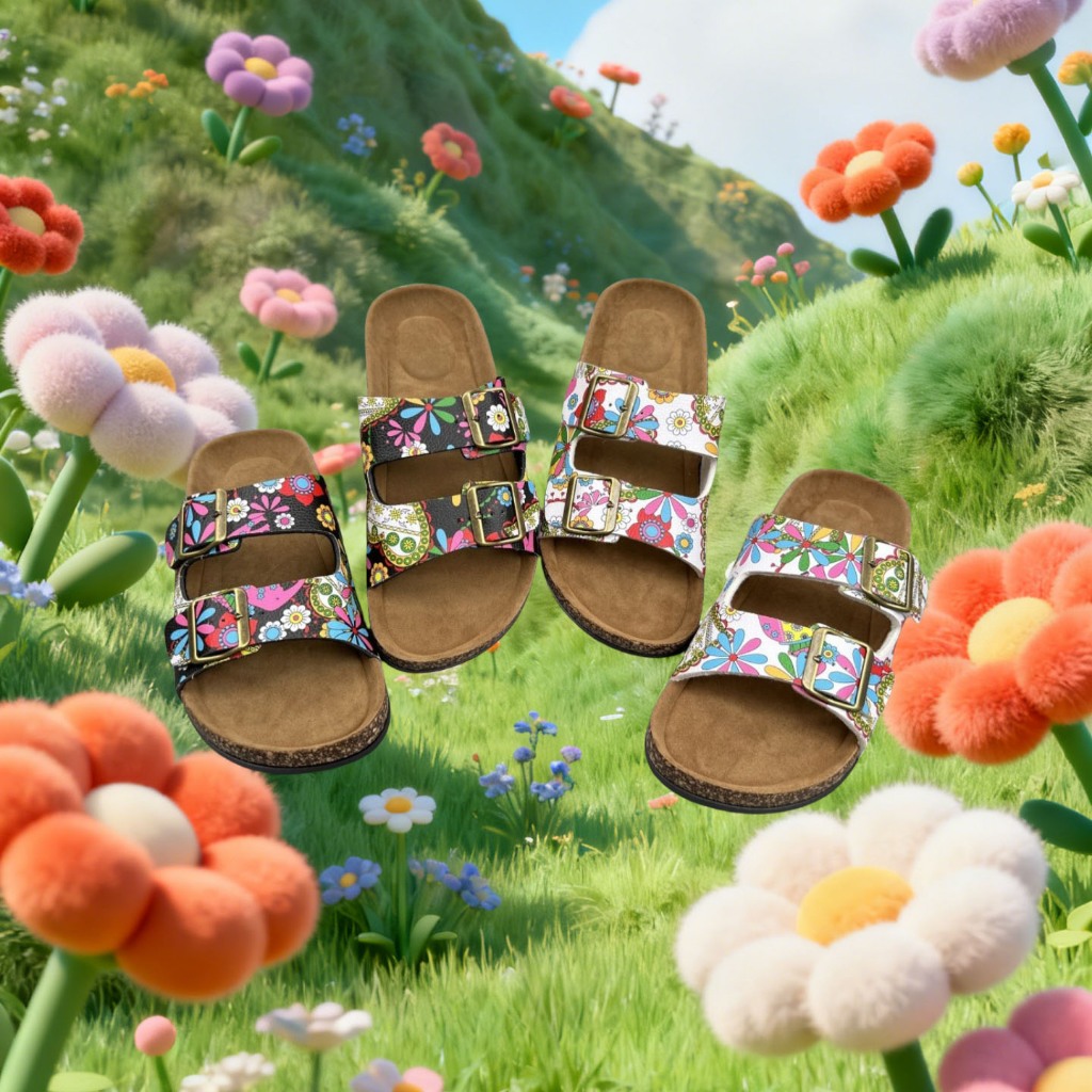 YUTU - Sandal Wanita Sandal kulit Sandal Flat Wanita