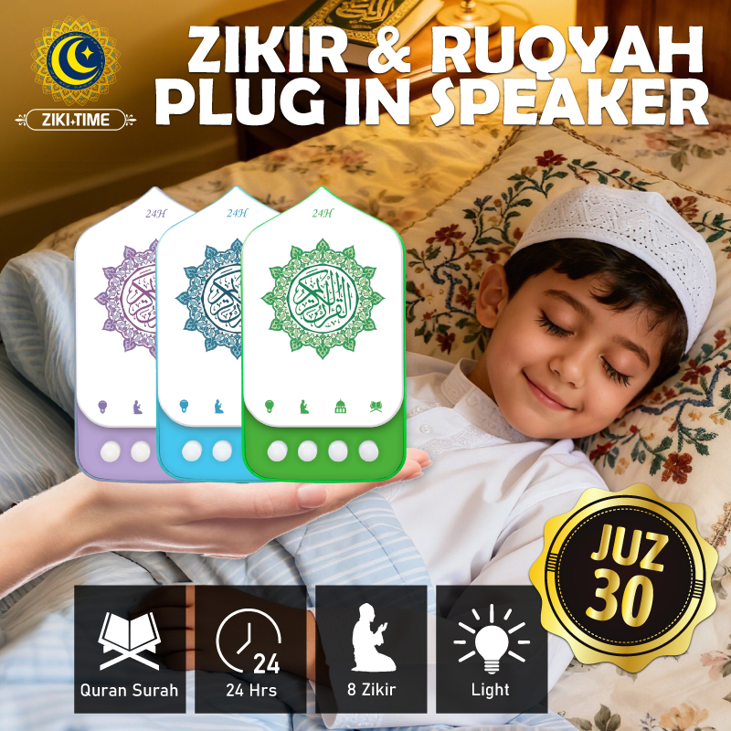ZIKI TIME ELP-401 Speaker Quran 24 Jam Ruqyah Zikir Ayat Rezeki Perlindungan Rumah Juz 30