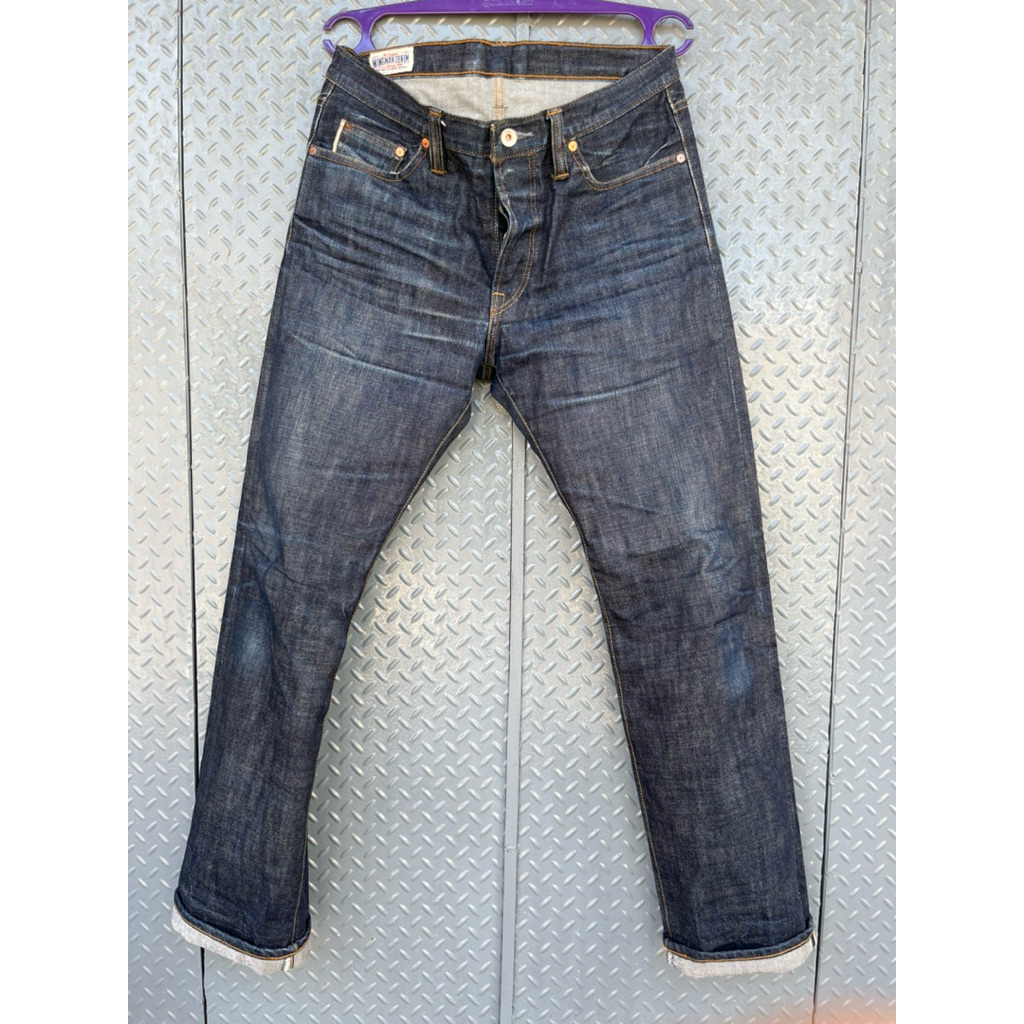 [preloved] wingman denim mirage 15oz red line size 34 slim straight - celana jeans pria - denim cowo