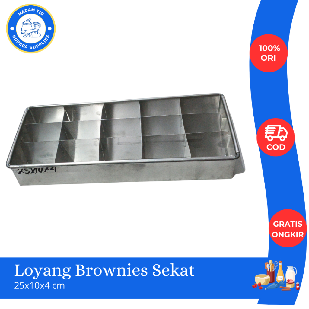Loyang Brownies Sekat 25x10x4cm 1pcs