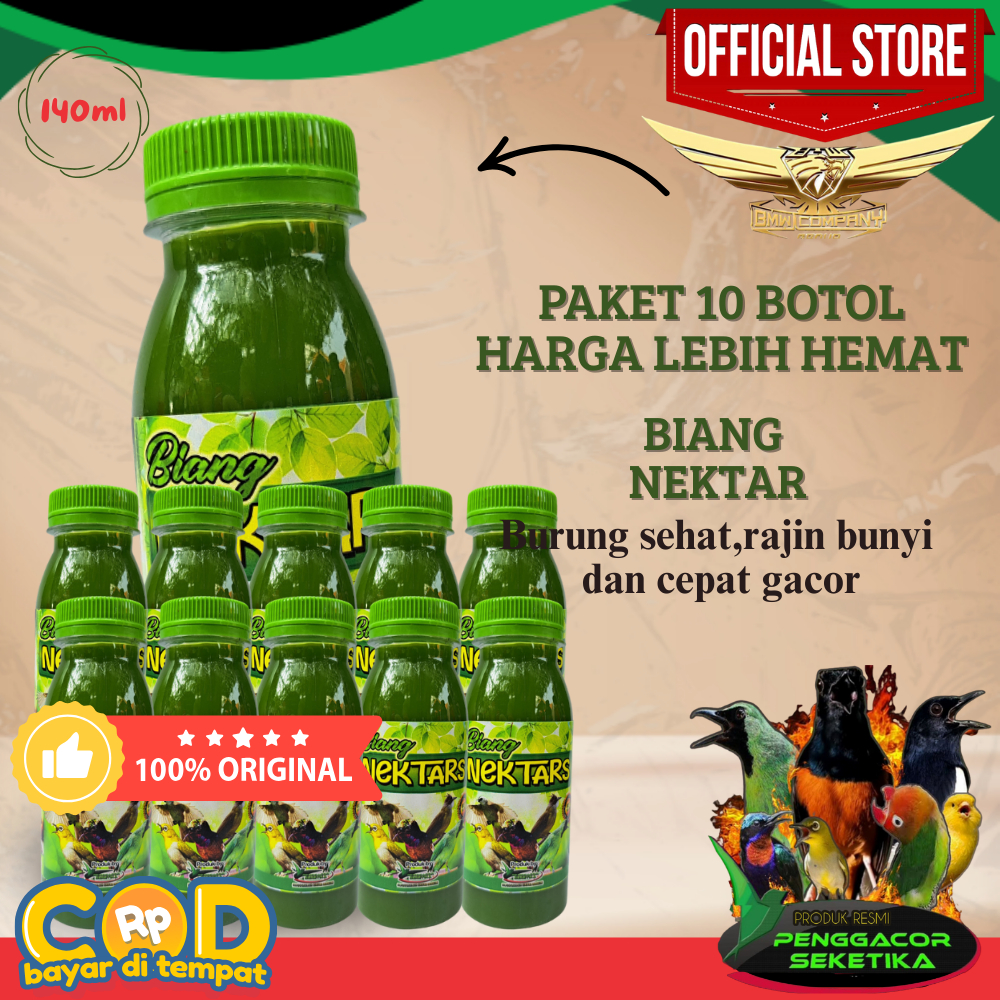 [Grosir] 10pcs Biang Nektar 140ml Untuk Burung Pemakan Nektar Vitamin Burung Kecil Pakan Burung