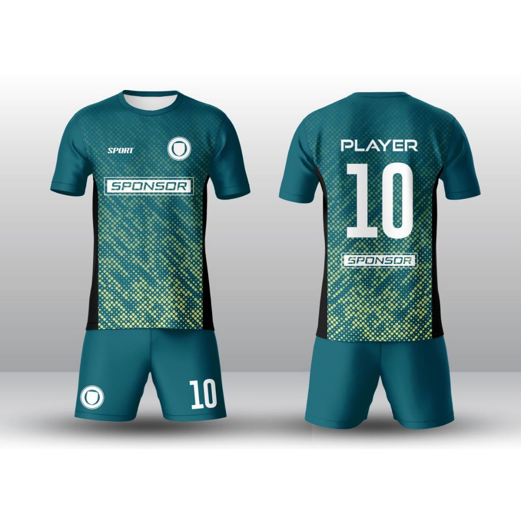 Setelan Jersey Bola Hijau Tosca – Kaos & Celana Futsal Fullprint