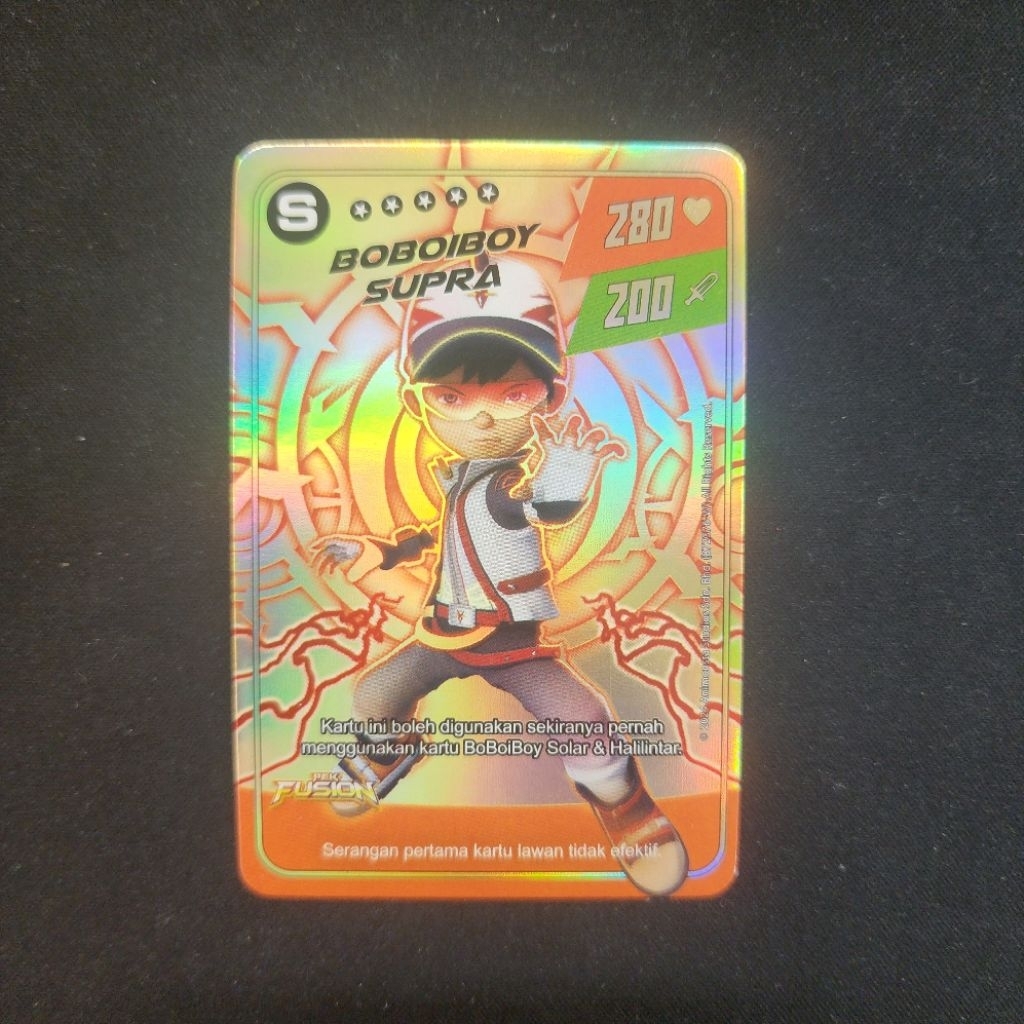 Kartu Boboiboy Monsta Galaxy Card - Boboiboy Supra (S Rank Gold Card) Pek Fusion