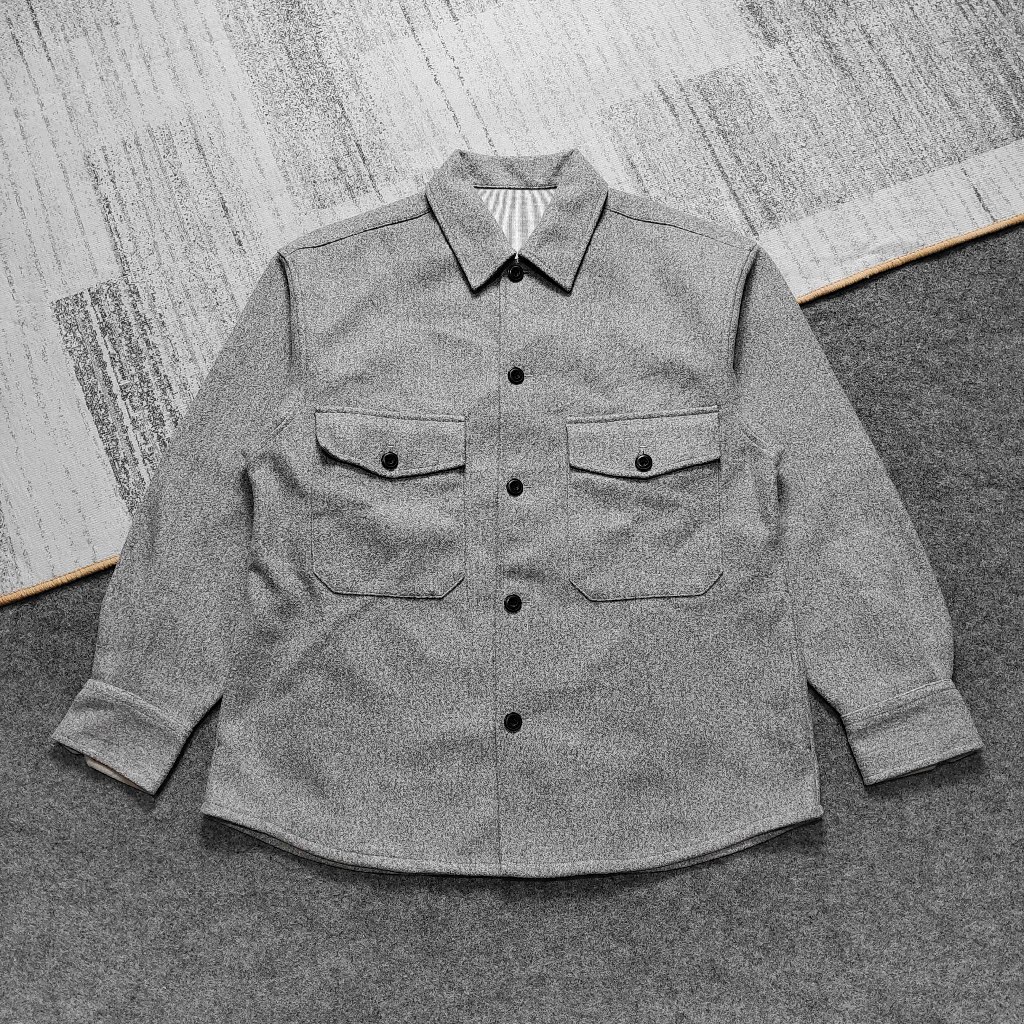GU Uniqlo Melton Knit Overshirt Jaket Kemeja Outer Luaran
