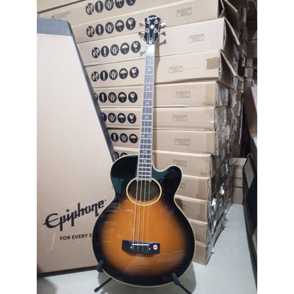 Bass Akustik Elektrik Epiphone EL CAP 4Cutway Vint Sunbrust CH Hdwe Original PT SAMICK