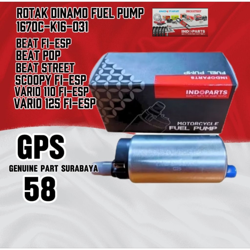 Rotak Dinamo Fuel Pump (K16) Beat Fi-esp, Beat pop, Beat Street Gen1, Scoopy Fi-esp, Vario 110 Fi-es