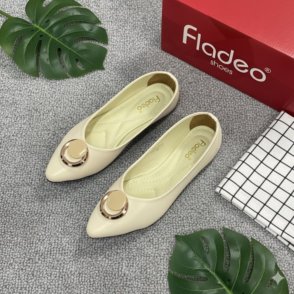 Sepatu Flat Shoes Wanita Berkualitas Sol Karet Anti Selip Fld Bulan